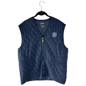 Escada Sport Navy Quilted Zip Golf Vest Size Large